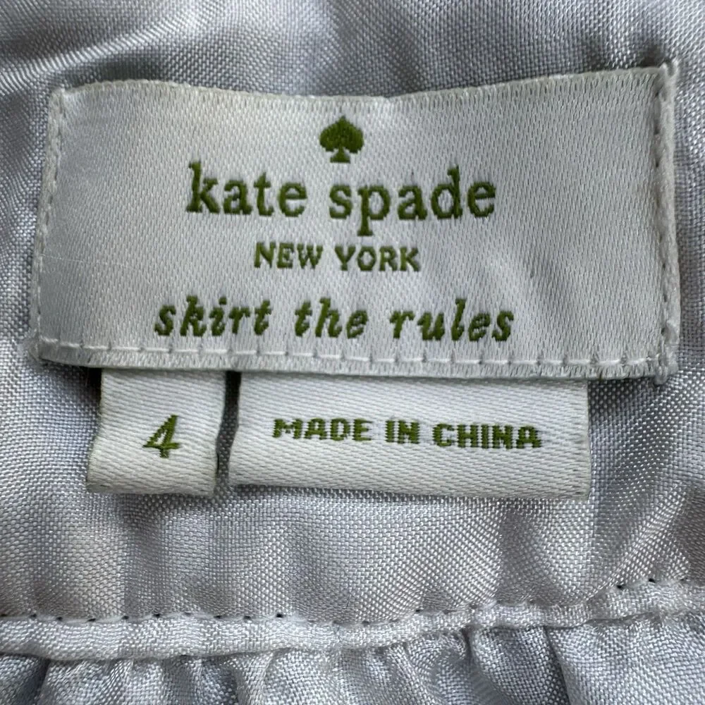 Kate Spade Bubble Skirt Sz 4 Navy Blue & White Lace Lined The Rules With Pockets - Picture 12 of 16
